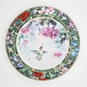 Floral Hummingbird Dinner Plate